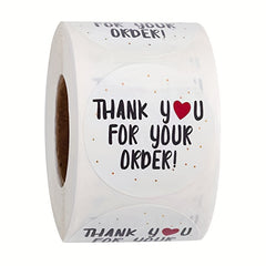 500pcs 1inch Retro Adhesive Thank You Stickers Roll