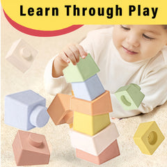 Colorful PVC Stacking Blocks Tower for Kids