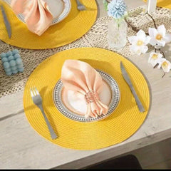 6pcs Round Heat Resistant Placemats for Dining Coffee Table Mats