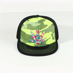 Colorful Leaf Embroidery Baseball Cap Lightweight Snapback Hats