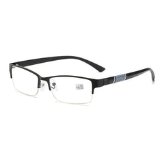 Semi Rimless Reading Glasses Men's Business Eyeglasses