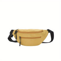 Casual Nylon Crossbody Bag Double Zipper Solid Small Bag