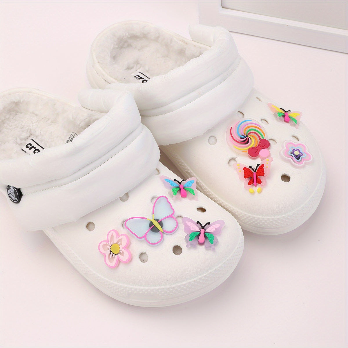15pcs Butterfly Flower Shoe Charms Pack Sweet Shoe Decorations