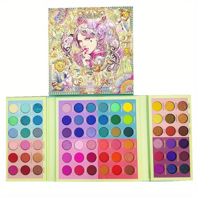 72-Color Rainbow Eyeshadow Palette Pearly Matte Finish