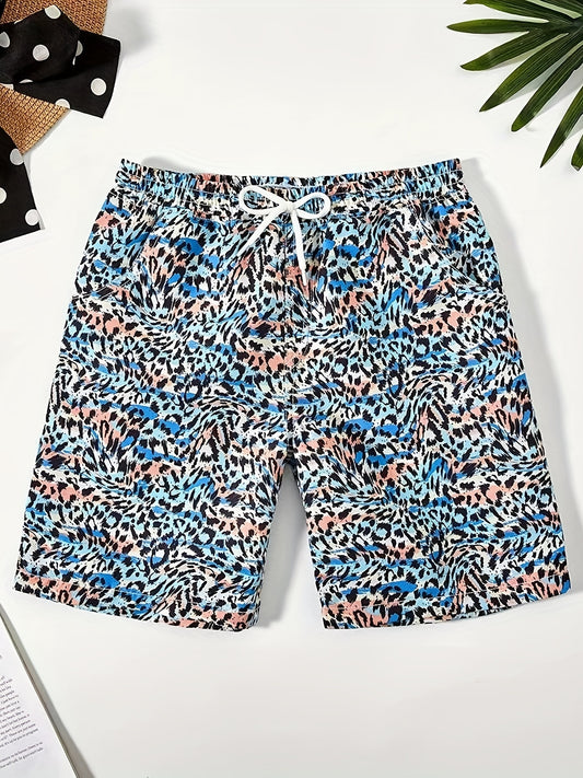 Boys' Leopard Print Quick Dry Surf Shorts