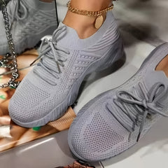 Women's Lightweight Mesh Sneakers Low Top Lace Up Casual Shoes
