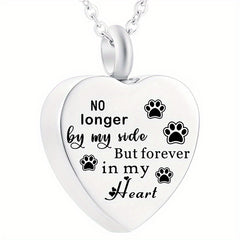 Pet Memorial Heart Pendant Necklace for Dogs and Cats