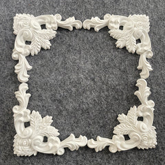 1pc PU French Corner Flower Plaster Decorative Background Wall Decal