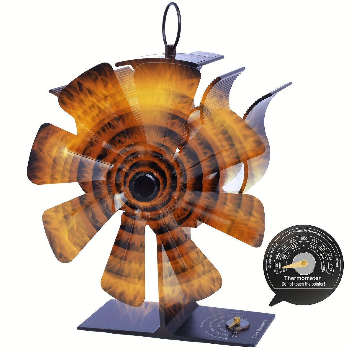 Fireplace Fan 8 Blades with Base Thermometer