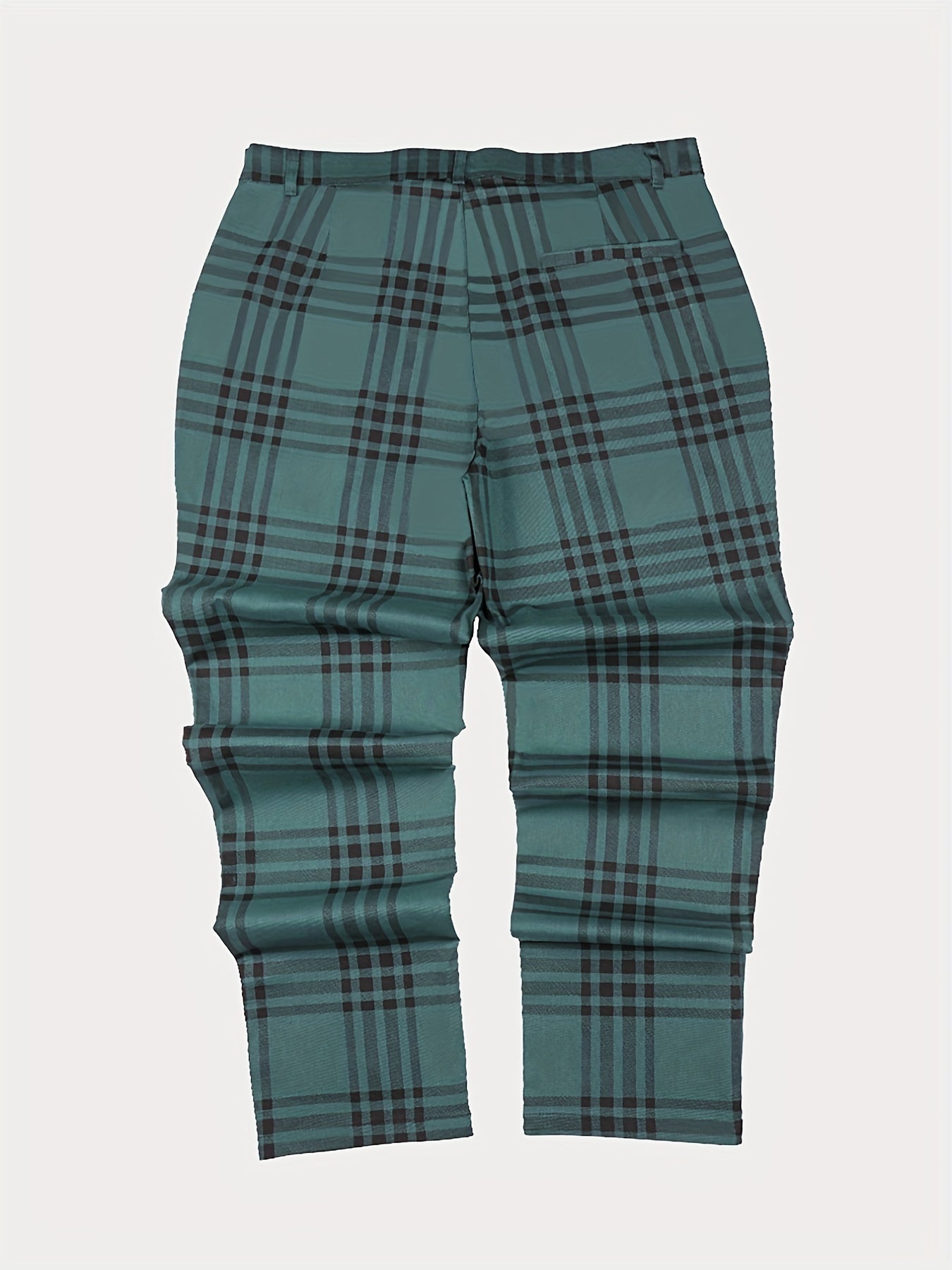 Men's Plaid Tapered Pants Slim Fit Business Pencil Pants