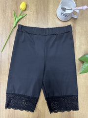 High Waist Lace Trim Leggings for Women