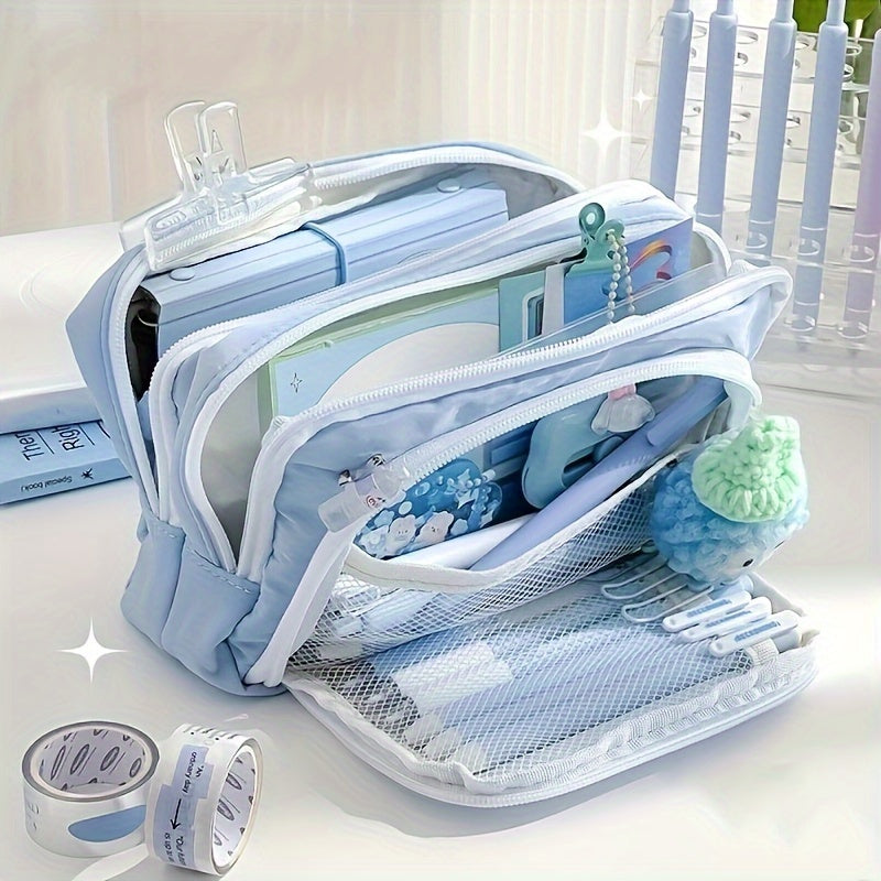 Large Capacity Spacious Pencil Case with Front Window Display