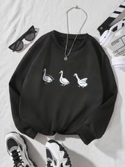 Girls' Smile Ducks Graphic Crew Neck Sweatshirt Pullovers for Kids
