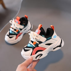 Boys Lace Up Sneakers Lightweight Anti-Slip Outdoor Shoes