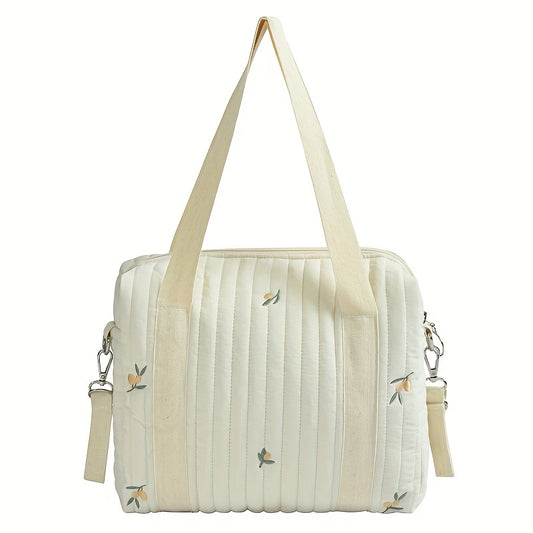 Embroidered Quilted Mommy Bag Diaper Baby Bottle Organizer Bag