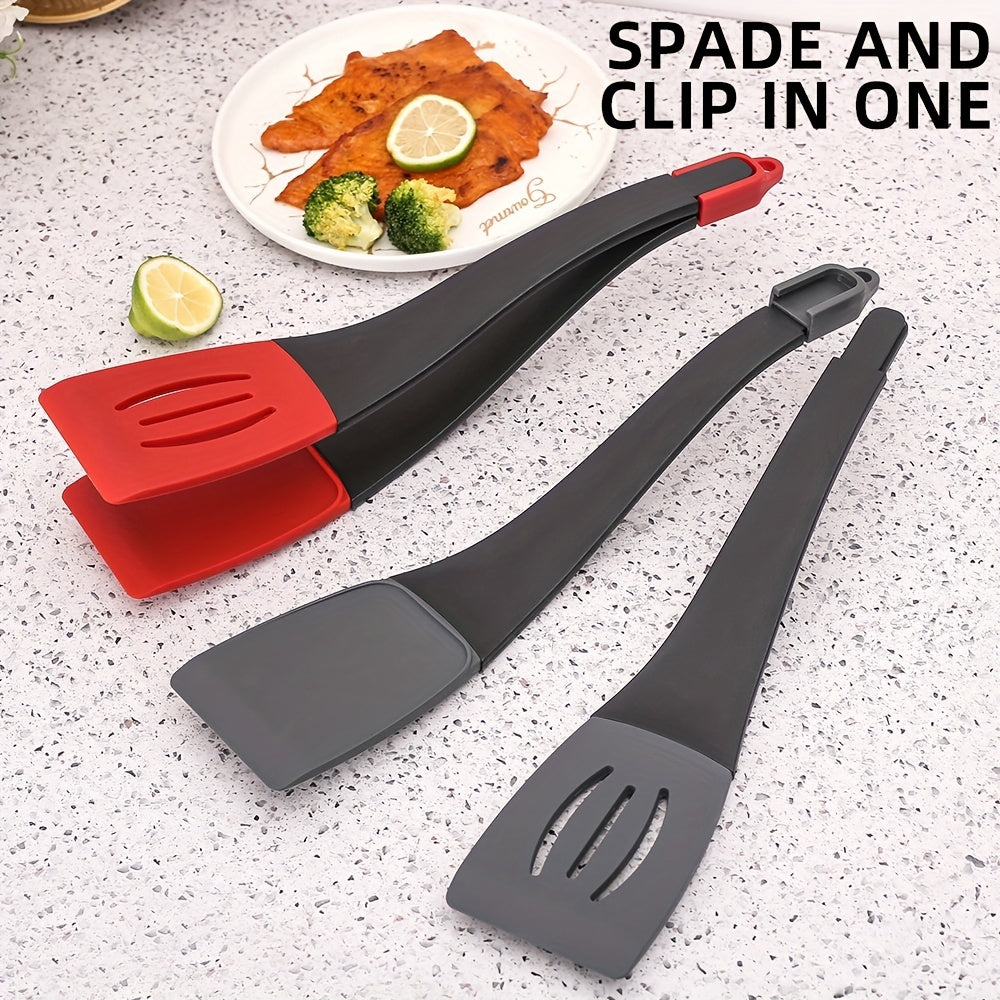 Silicone 3-In-1 Frying Shovel Clip Spatula Leak Shovel