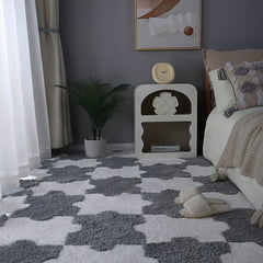 4pcs Soft Foam Shaggy Mats Anti-slip Area Rugs