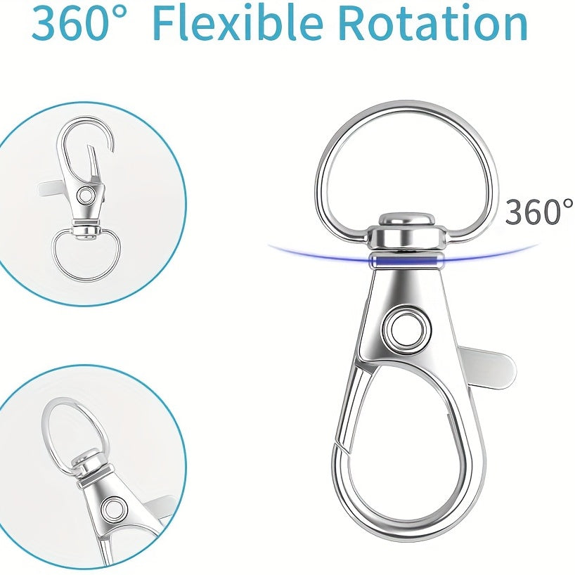 20Pcs Metal Swivel Snap Hook Key Rings for Keychain Making Crafts