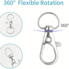 20Pcs Metal Swivel Snap Hook Key Rings for Keychain Making Crafts