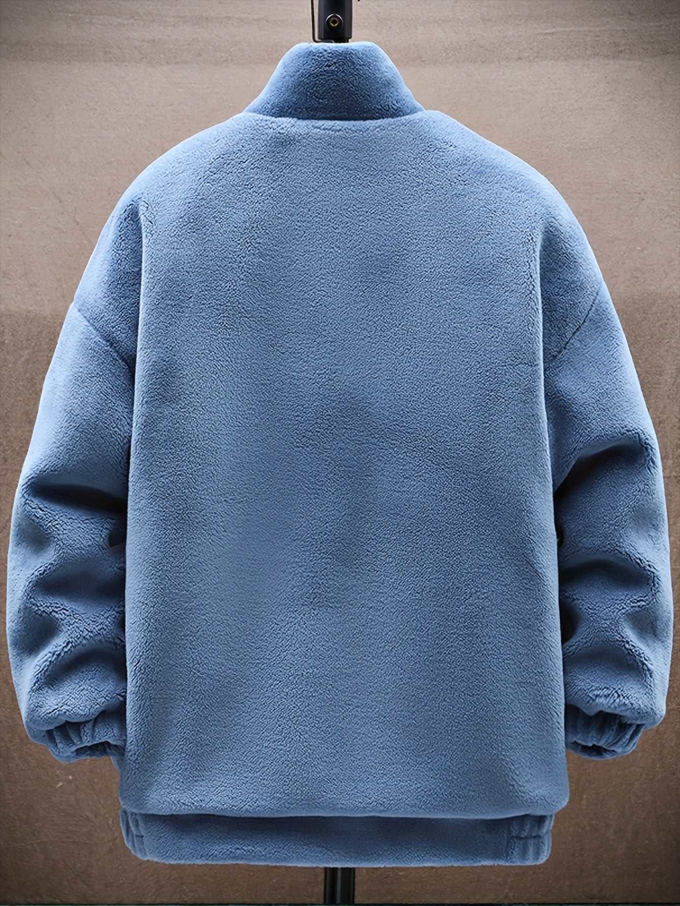 Men's Fleece Stand Collar Jacket Active Zip Up Coat
