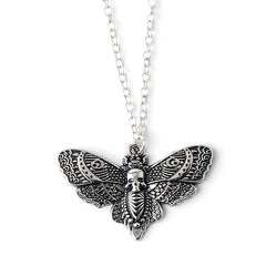 Skull Moth Pendant Necklace Punk Style Jewelry Men