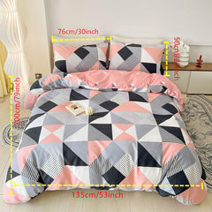 Geometric Pattern Bedding Set - 3pcs Duvet Cover Set