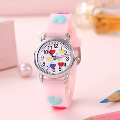 Colorful Heart Kids Cartoon Watch Gift For Children