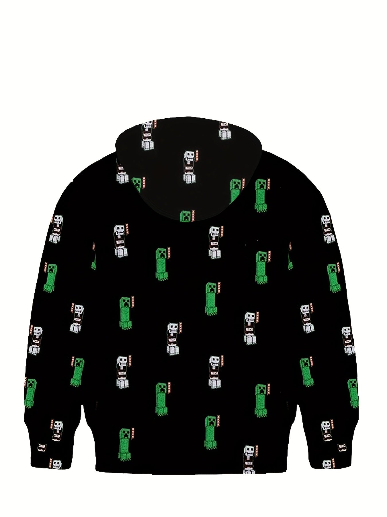 Boy's Pixel Monster Graphic Hoodie Breathable Hooded Sweatshirt