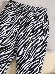 Girls' Moire Flare Leg Pants Stretch Casual Pants
