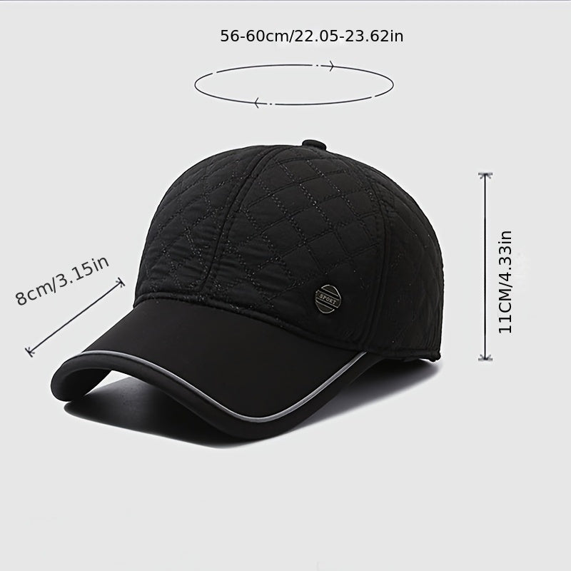 Men's Winter Baseball Cap With Earflaps Warm Hat