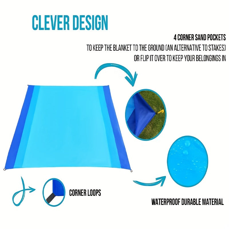 Large Beach Mat For 4 Adults Waterproof Portable Outdoor Blanket