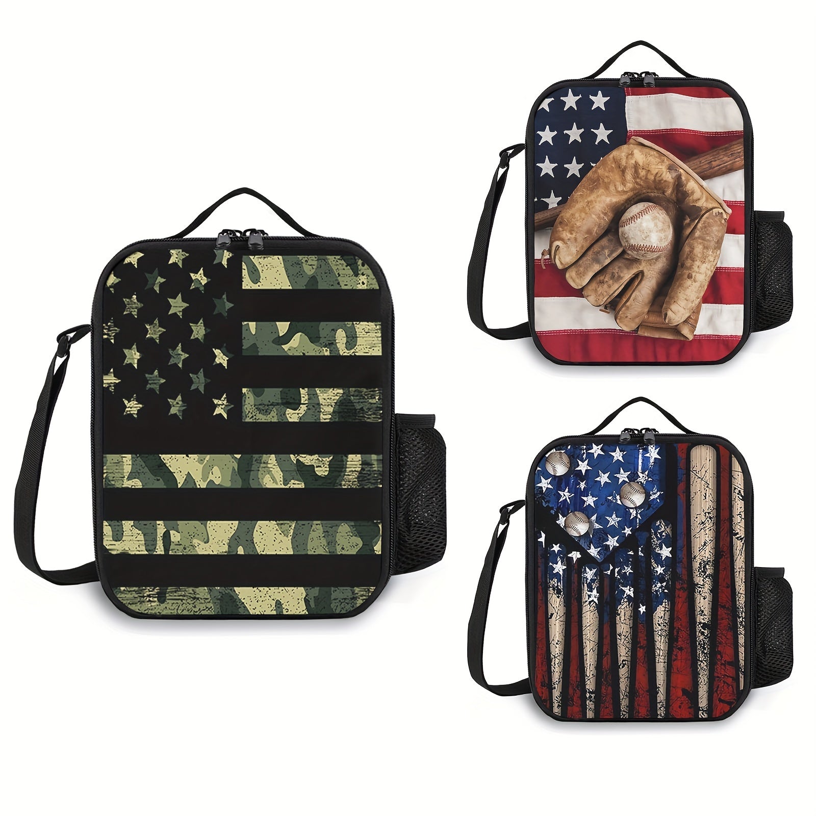 Camouflage American Flag Lunch Bag