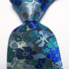 1pc Men's Printed Flower Tie Pink Red Classic Business Wedding Party