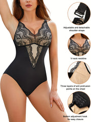 Lace Shaping Bodysuit V Neck Slimming Body Shaper Women's Underwear