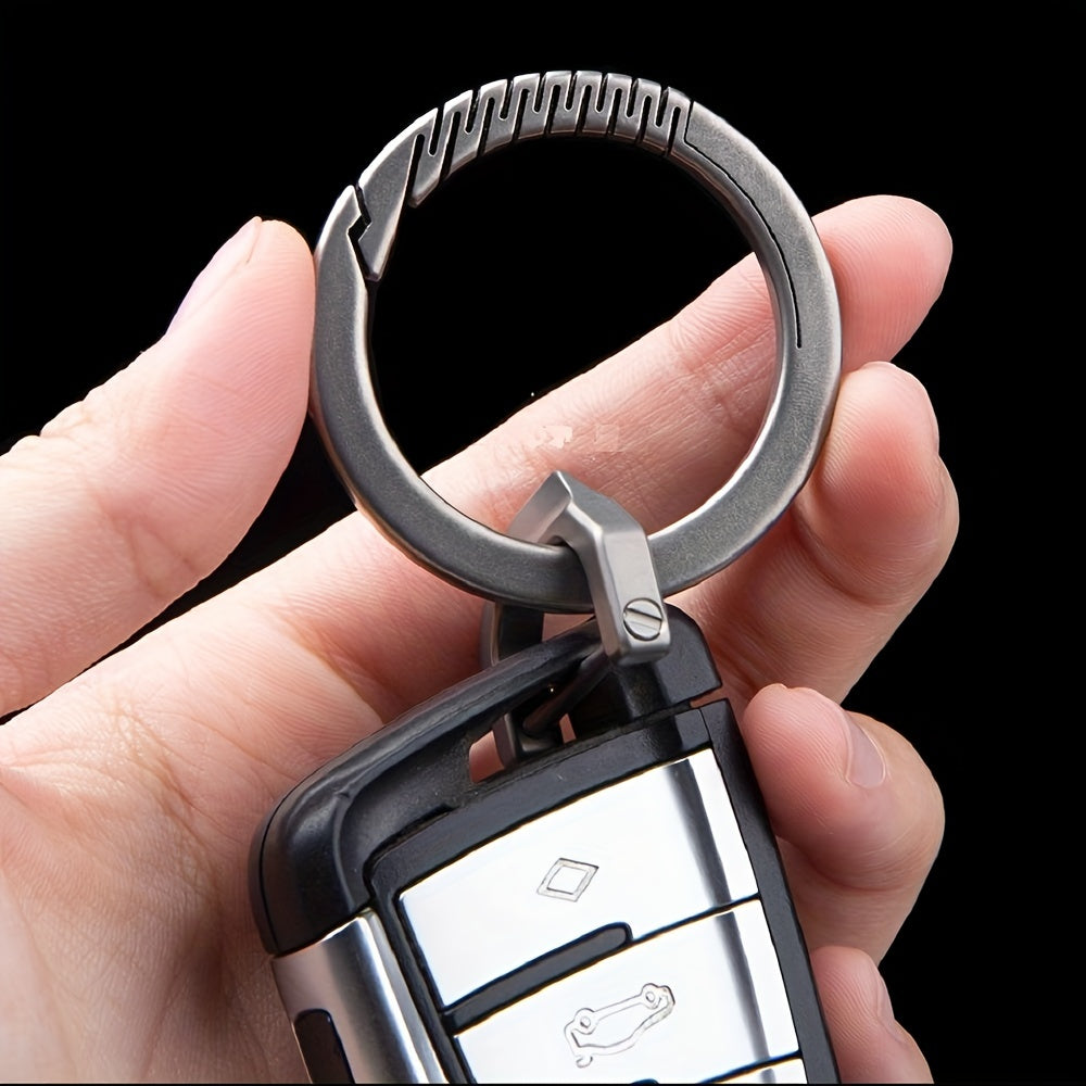 Titanium Car Keyring Without Spring Elastic Keyring Creative Pendant