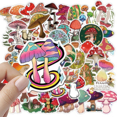 50pcs Mushroom Series Graffiti Sticker Waterproof for Laptop Cup Motorcycle