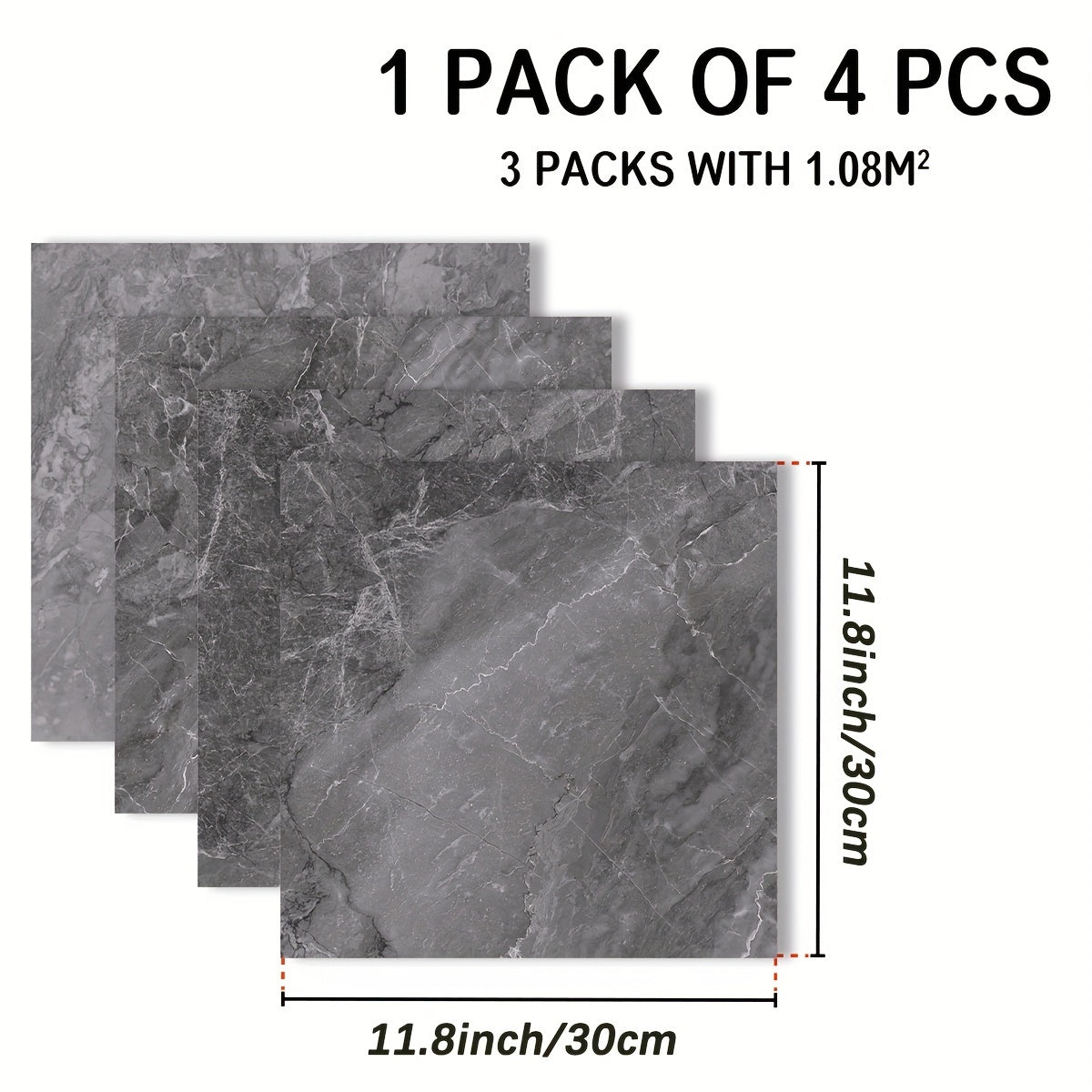 Marble Pattern Floor Stickers Set - Waterproof & Non-slip