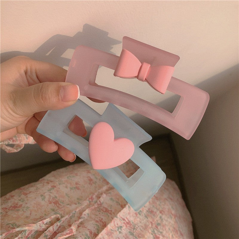 Pink Heart Hair Clip Hairpin Accessories