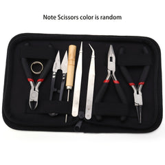 DIY Jewelry Making Tool Set 8pc Pliers Scissor Tweezers Jump Ring Opener Awl