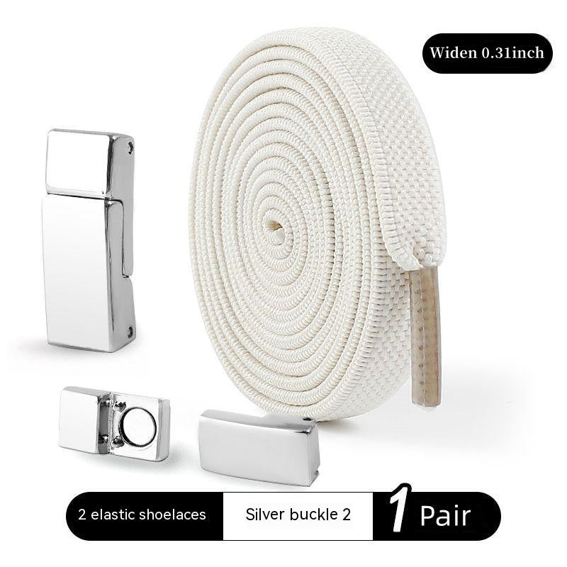 Magnetic Buckle No Tie Shoe Laces Stretch Elastic Flat Laces