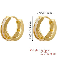18K Plated Small Hoop Huggie Earrings Ear Buckle Daily Casual
