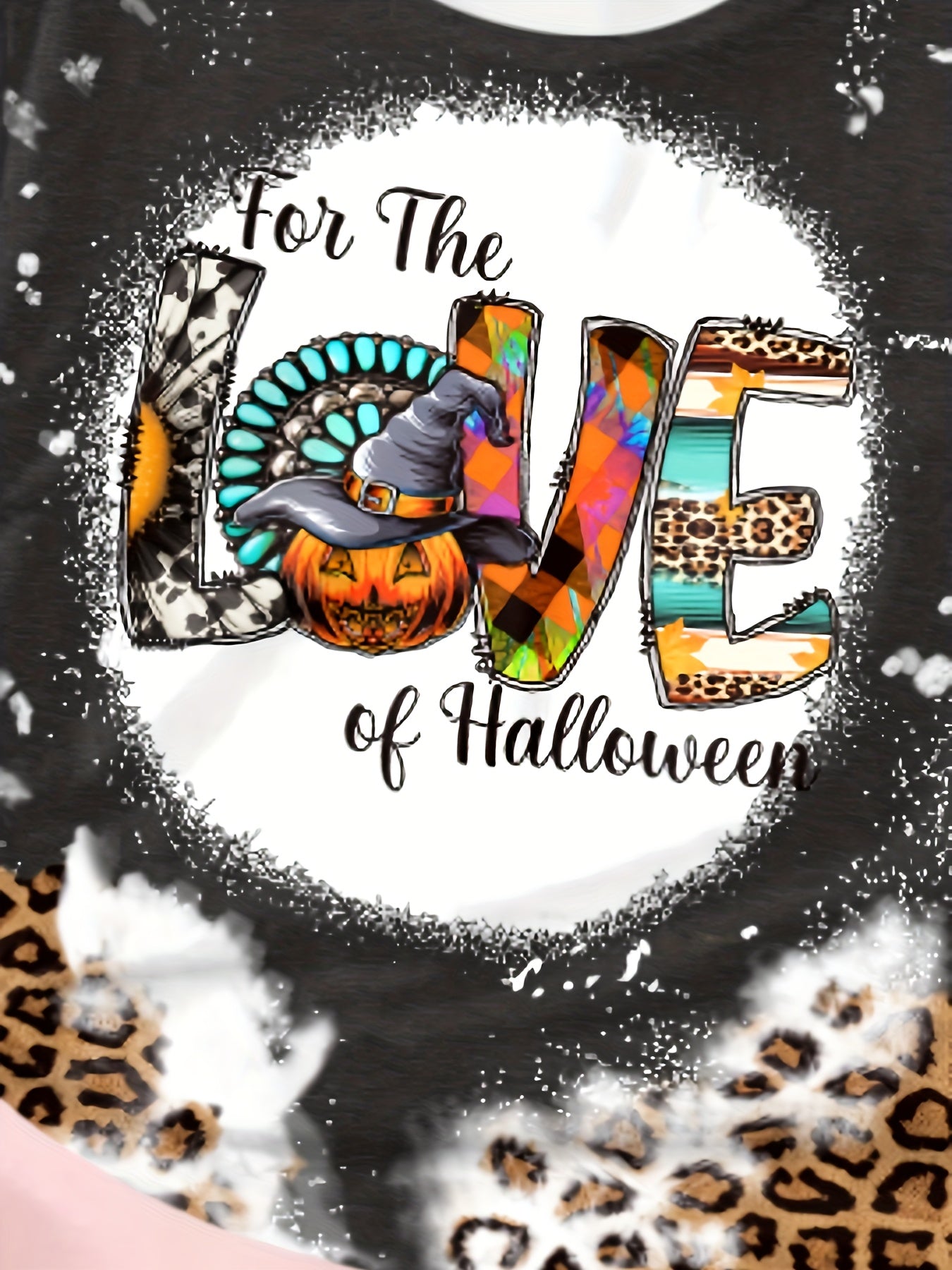 Girls Halloween Print T-shirt Breathable Comfy Pullover