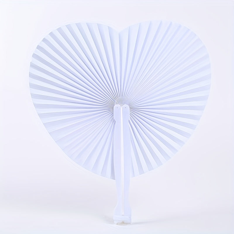 2pcs Heart Fan Wedding Gift Pocket Chinese Style Dance Fan