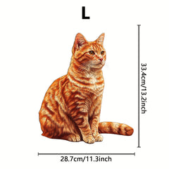 Wooden Cat Puzzle Irregular Animal Jigsaw Brain Teaser Artistic Decor