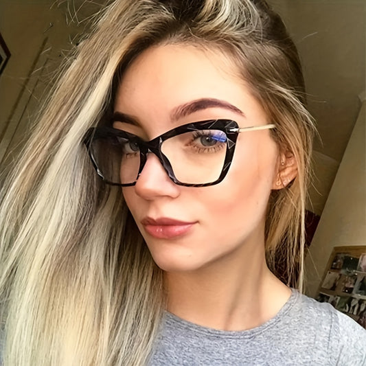 Square Cat Eye Glasses Jelly Frame Clear Lens Glasses
