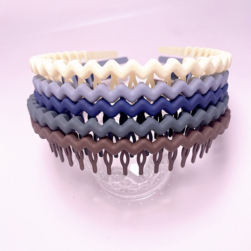 5pcs Non Slip Wavy Hairband For Girls Wave Head Bands Toddler Baby Hairband
