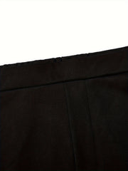  Solid Stitching PU Leather Trousers