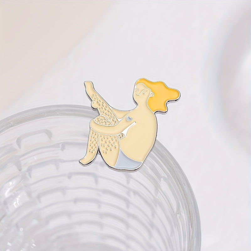Angry Leg Hair Pins Ginger Girl Brooches Backpack Hat Brooch