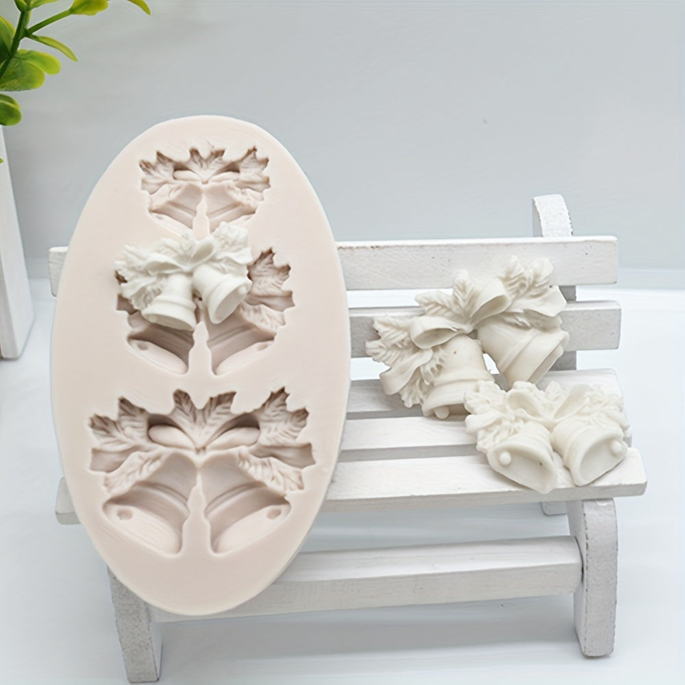 3D Christmas Bell Chocolate Mold for Cake Decorating Silicone Fondant Candy Kitc