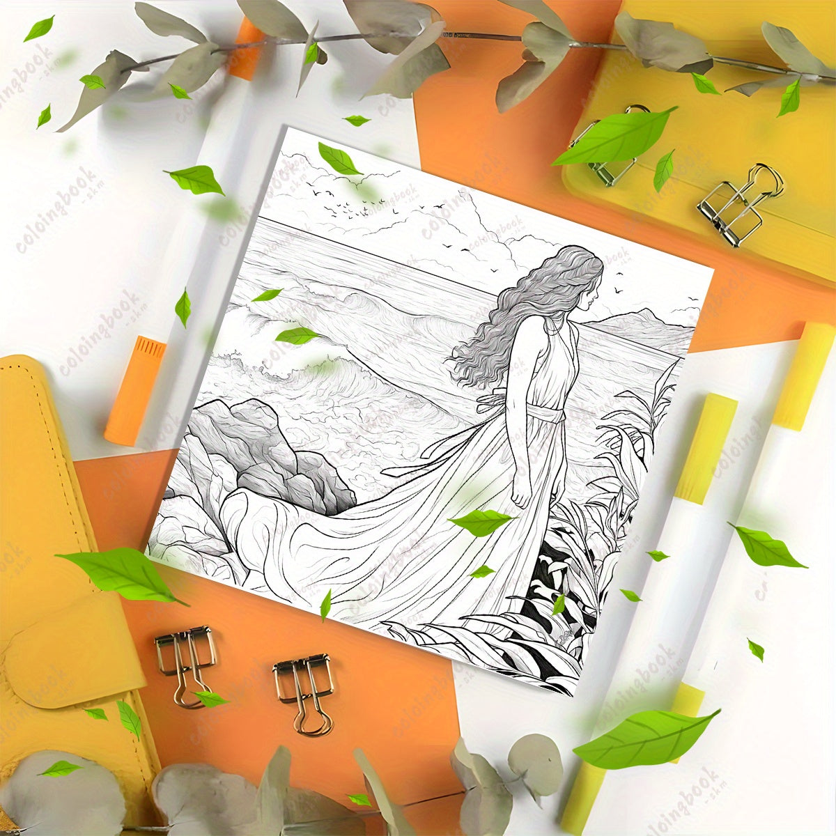 Mindfulness Painting Coloring Book with Story Props for Adults